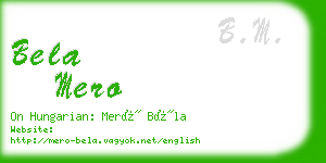 bela mero business card